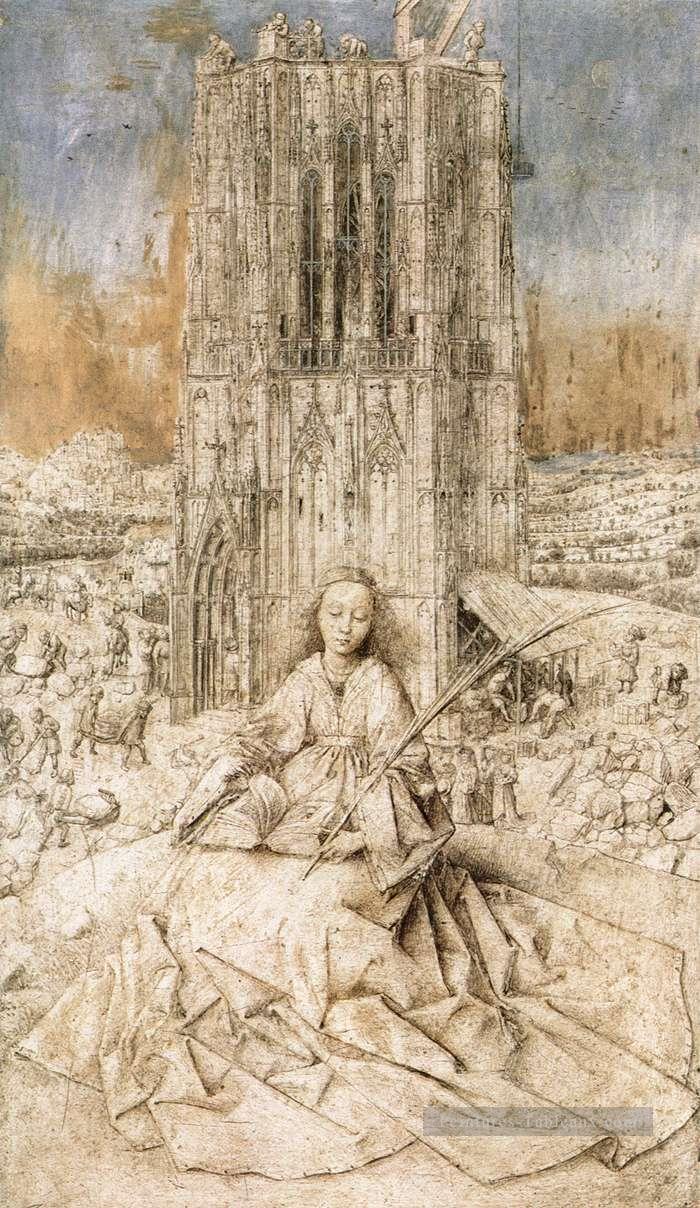 Sainte Barbara Renaissance Jan van Eyck Peintures à l'huile